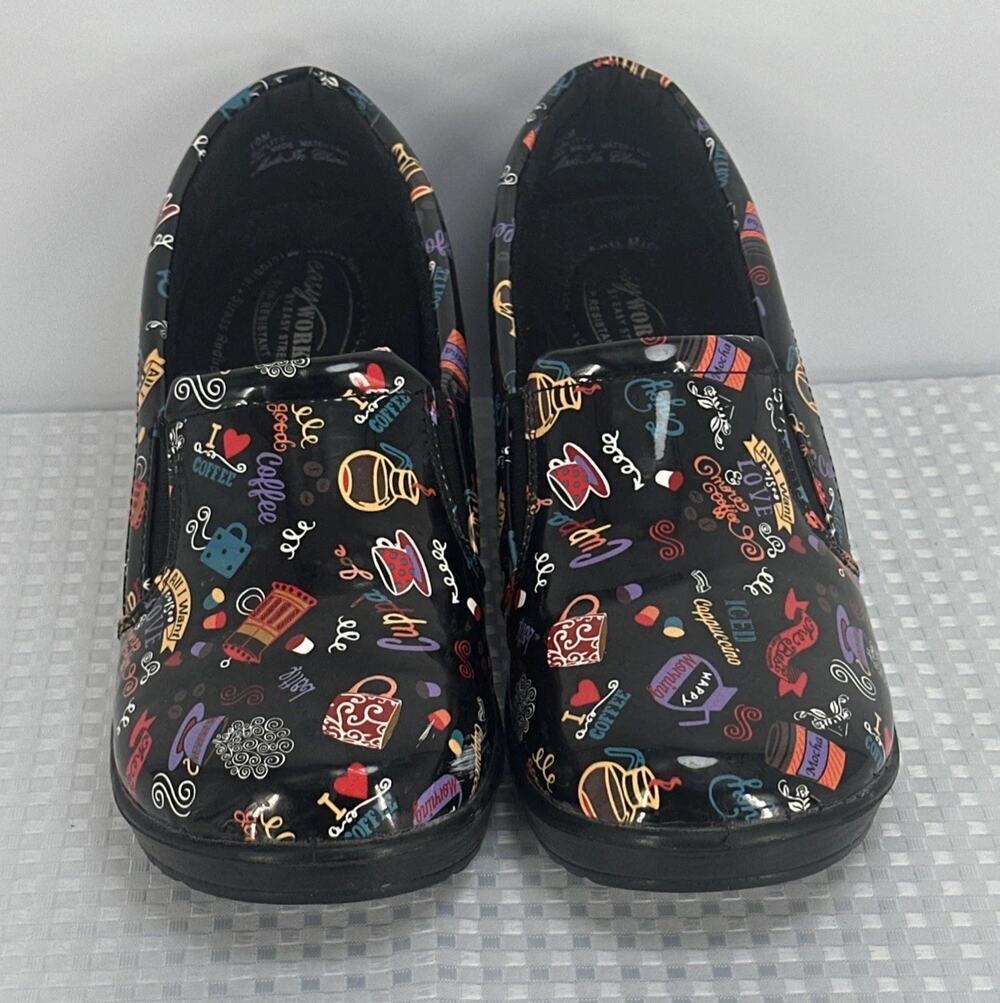 Women's Easy Works Leeza Work Clog Hot Coffee Black Patent SZ 10 Nursing